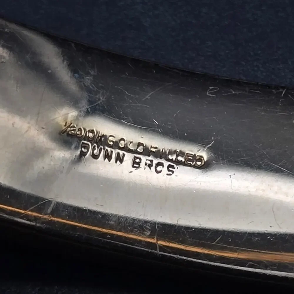 Dunn Bros 10K Gold Filled Bangle Bracelet Etched Vintage Costume Jewelry